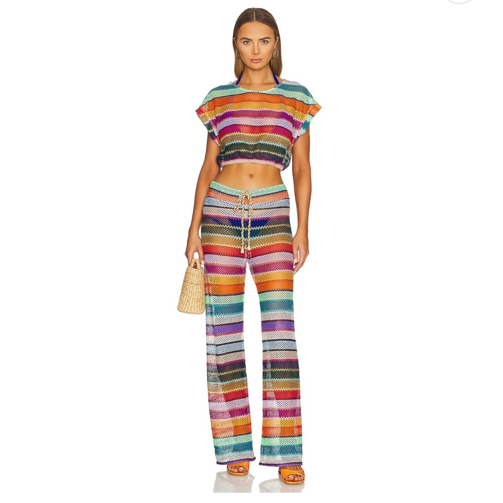 PQ Swim Colorful Striped Two-Piece Set. Size Medium/Large.